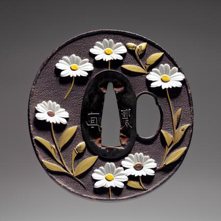 00117-1578837959-_lora_katana_tsuba-000250_0.74_,katana tsuba,daisy,white background,.png